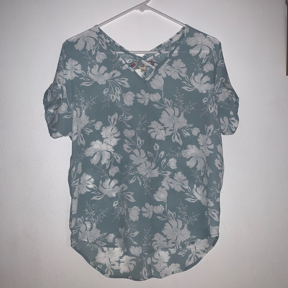 PINK ROSE Teal/Blue Blouse